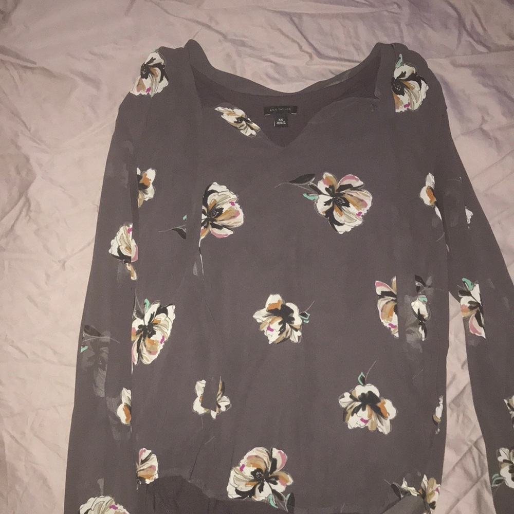 Ann Taylor sheer floral top